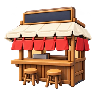 想像で描いた屋台アイコン（外観資料なし） — Tatchan